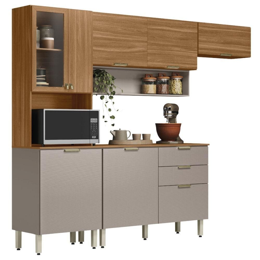 Cozinha Modulada 4 Pecas 250 cm MDP Alba Amendola Grafito Prime Demobile