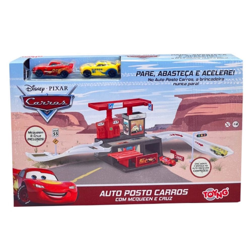 Posto De Gasolina com Mcqueen e Cruz Dinoco - Toyng
