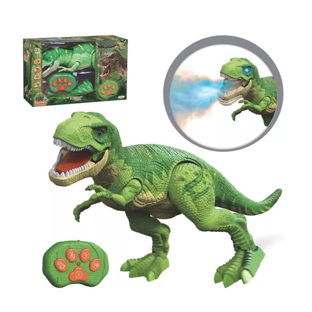 Tiranossauro Rex com Controle Remoto, Solta Fumaça e  Anda - Zein