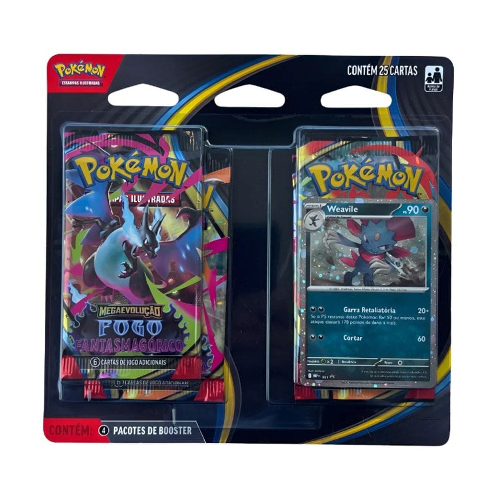Blister Quadruplo Pokémon Fogo Fantasmagórico - Copag