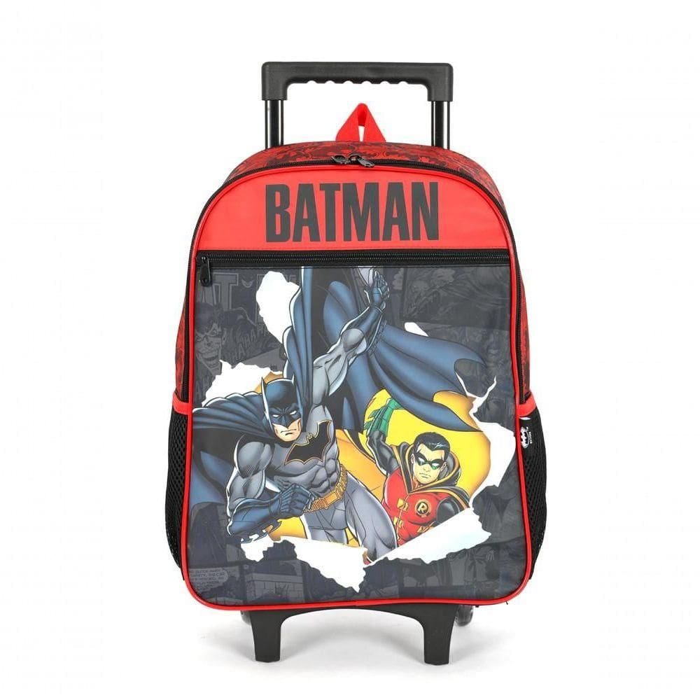Mochila Com Rodas Batman Vermelho - Unico Vermelho