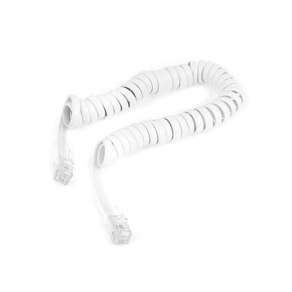 Cabo Telefone Pino Americano 1,8m Espiral Branco