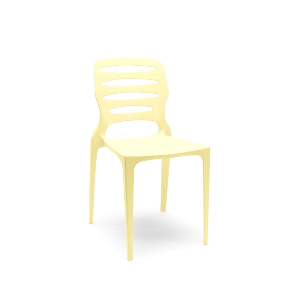Cadeira Ville Amarelo Primavera Empilhável em Polipropileno Plaxmetal