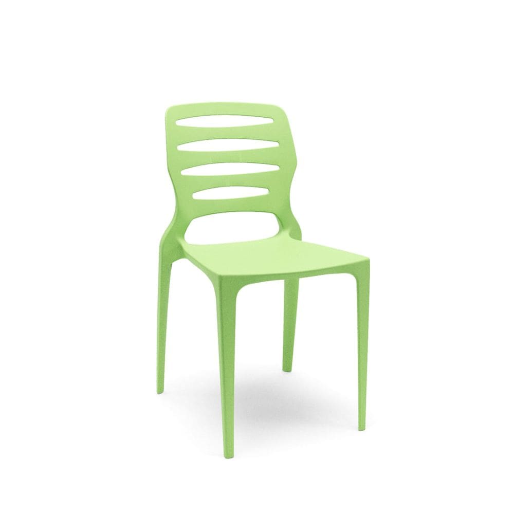 Cadeira Ville Verde Claro Empilhável em Polipropileno Plaxmetal