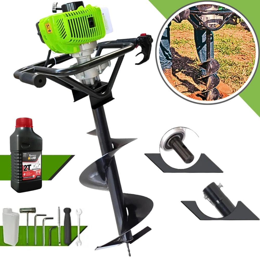Perfurador De Solo Menegotti 52cc MPS52-V3 C/ Broca 80x30cm + Oleo Lubrificante de Motor 2T Toyama de 500ml