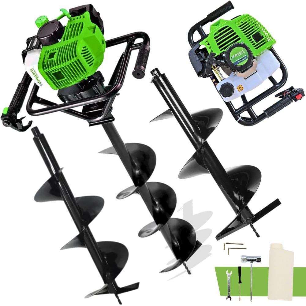 Perfurador De Solo a Gasolina Menegotti Mps52 V3 Com 3 Brocas 80x20 + 8025cm + 80x30cm