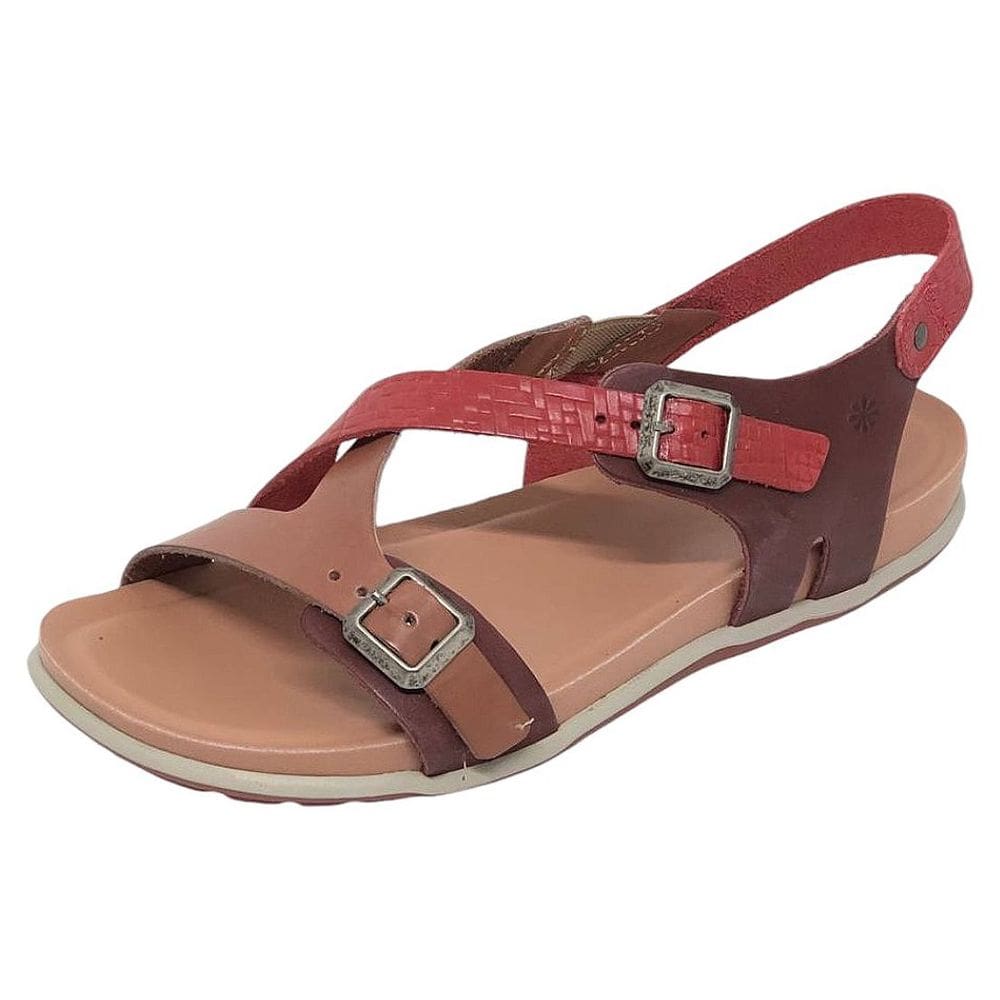 Sandália Faminina Conforto Moderna casual Couro  New Face