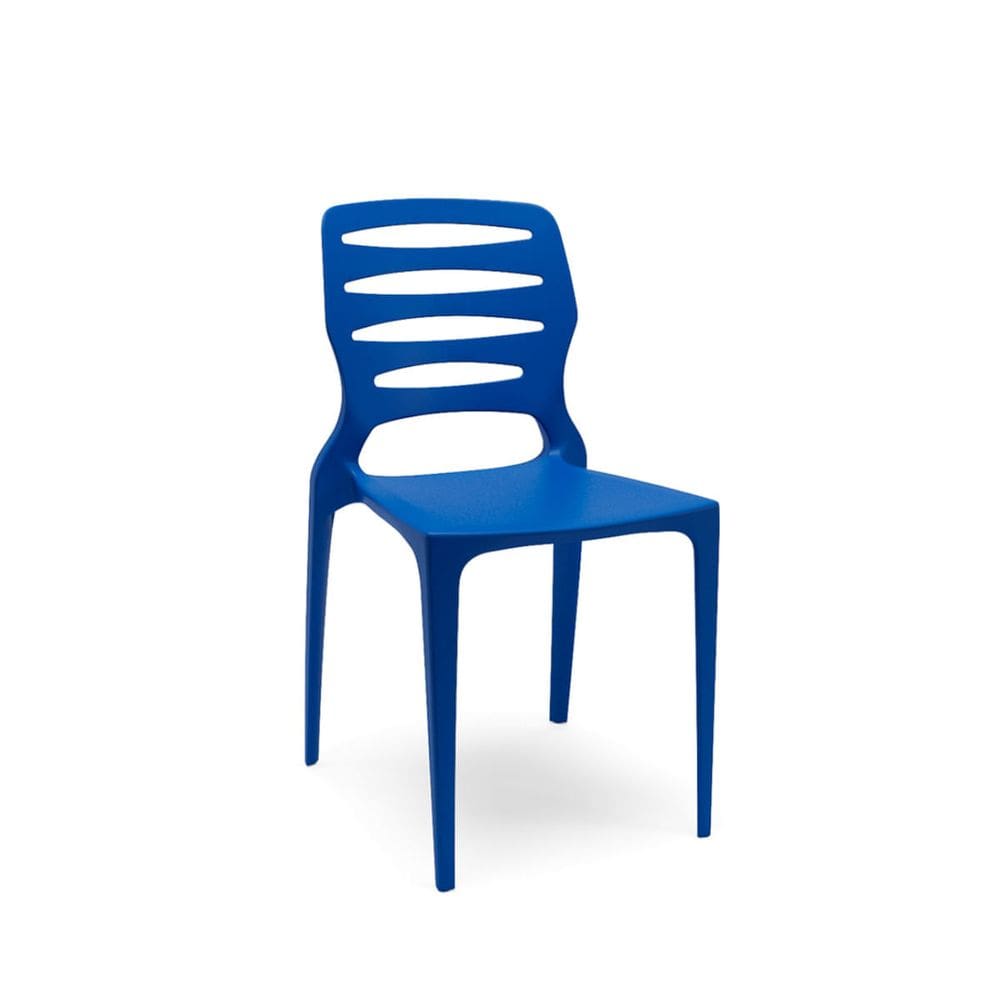 Cadeira Ville Azul Bic Empilhável em Polipropileno Plaxmetal