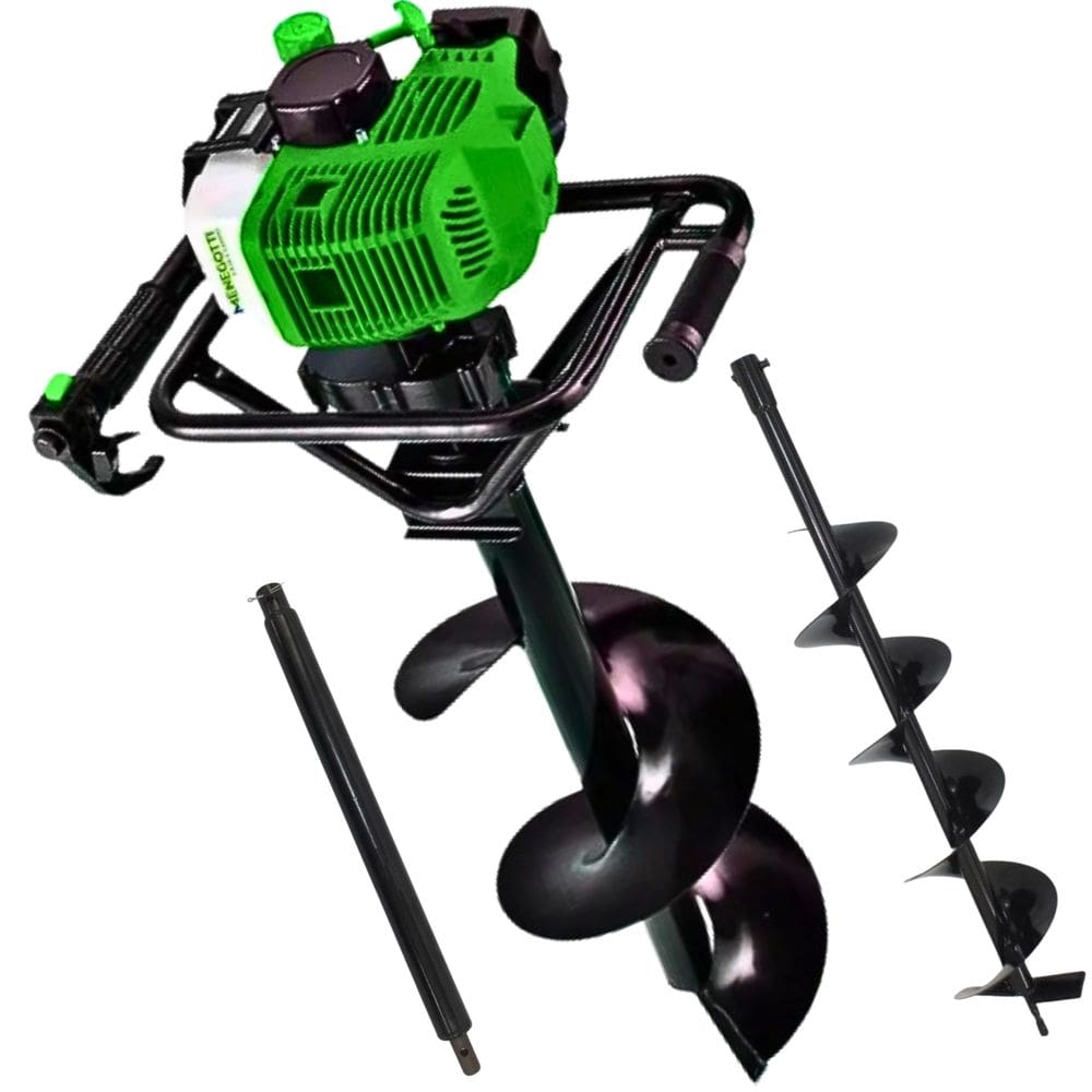 Perfurador De Solo a Gasolina Menegotti Mps52 V3 Com Broca 80x30 + 8015cm + Extensor 60cm