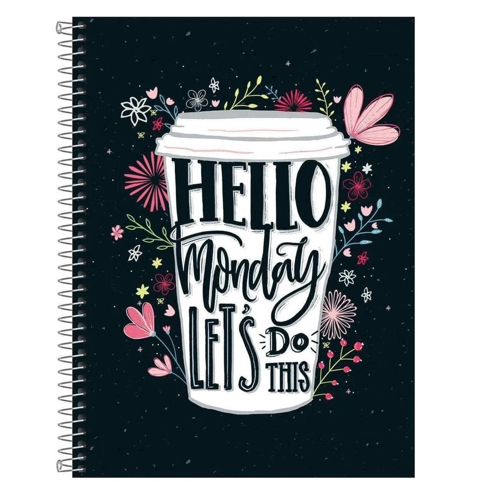 Caderno Espiral Capa Dura Escolar Universitário 96 Folhas