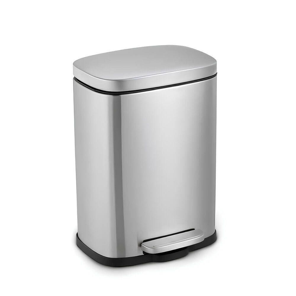 Lixeira De Pedal Compacta Em Inox 5l Com Balde Removível Para Ambientes Modernos