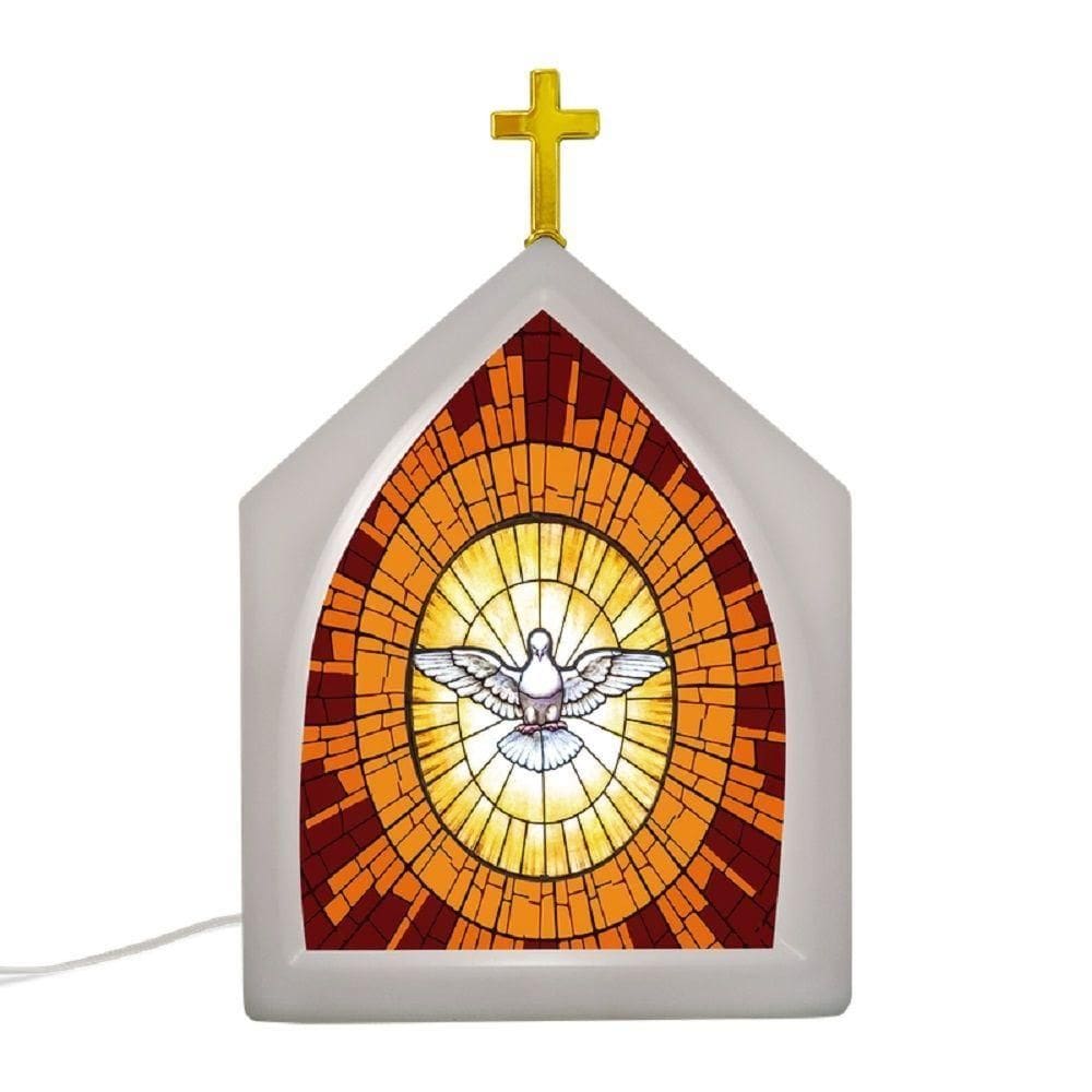 Luminária De Vitral Espírito Santo: Luz E Espiritualidade Para Seu Altar
