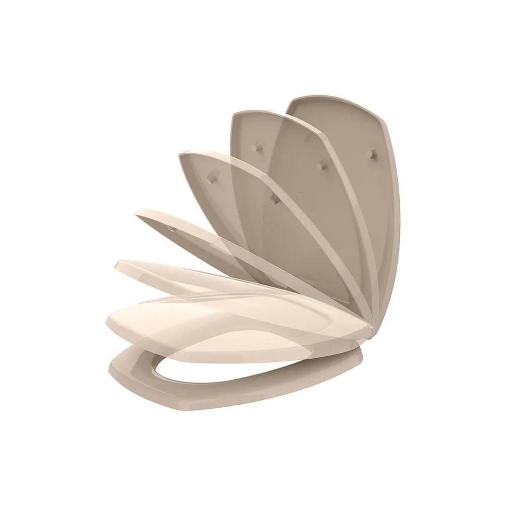 Assento Iris Pêssego Termofixo Tupan Soft Close Vaso Onix