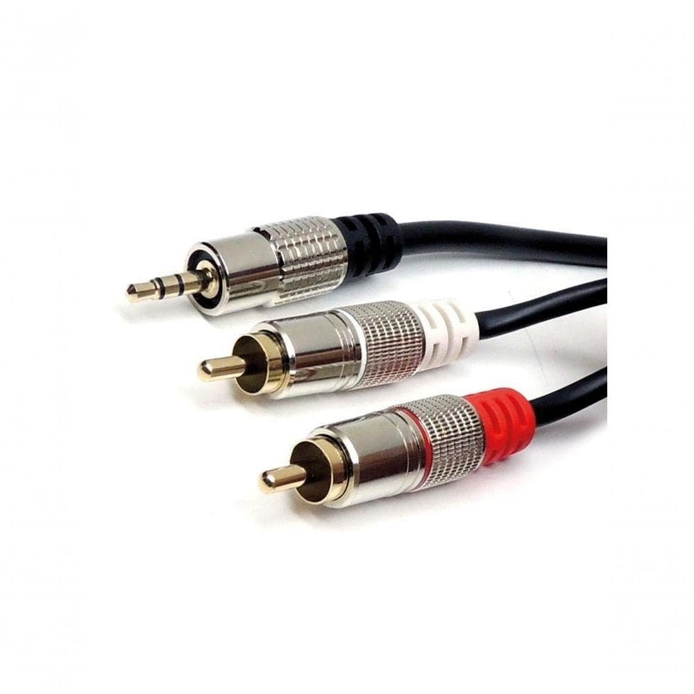 Cabo P2 Estéreo X 2 Rca Metal 1.8m