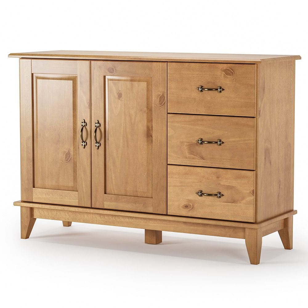 Buffet Para Sala de Jantar 120cm Madeira Maciça Lira M06 Carvalho Fosco - Lyam Decor