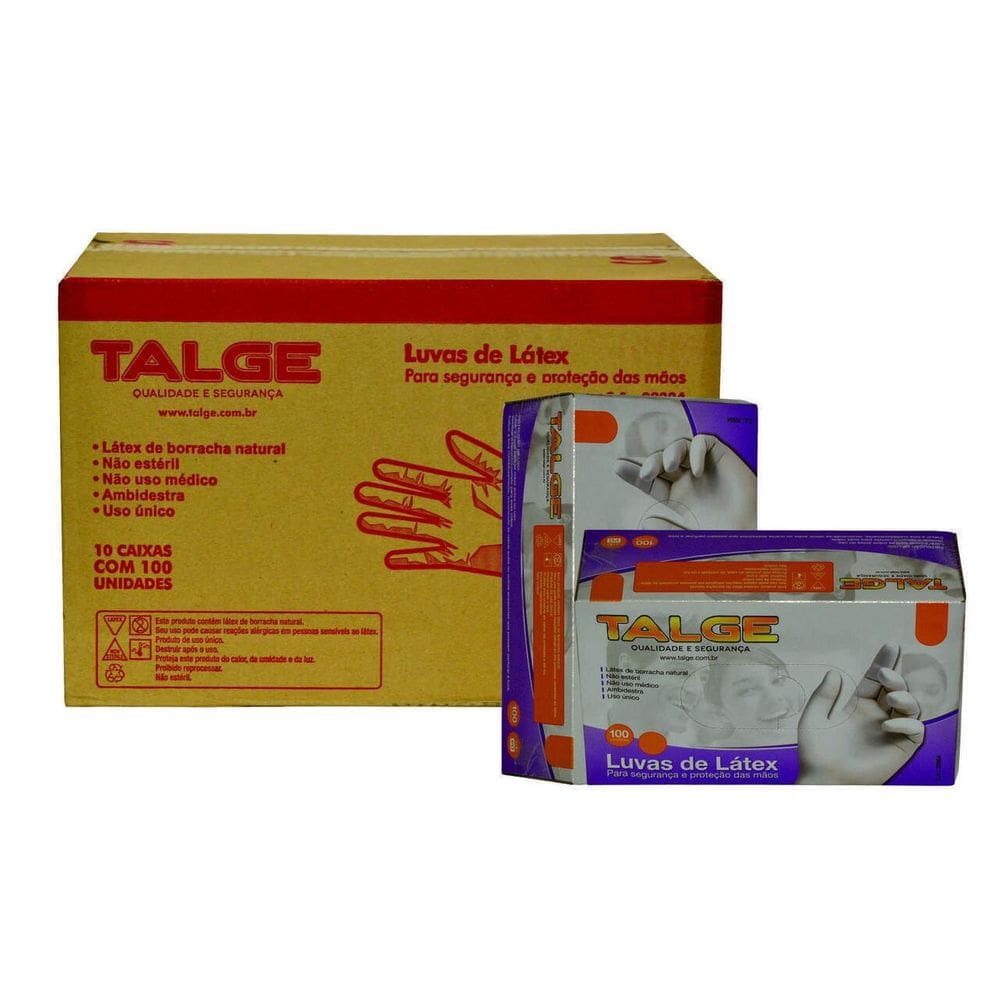 1000 Luva De Látex Com Pó Tamanho P - Marca Talge  10Pct