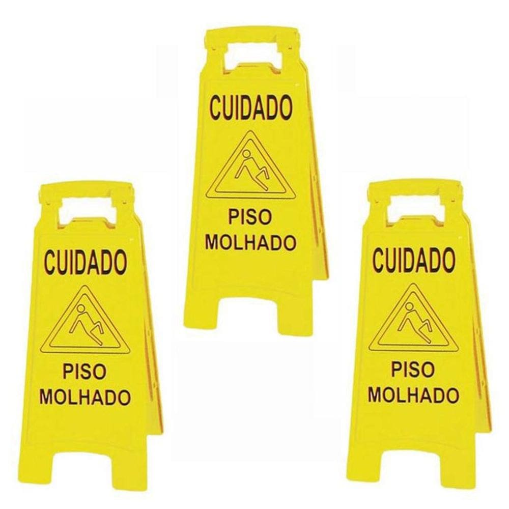 Kit 3 Placas Piso Molhado