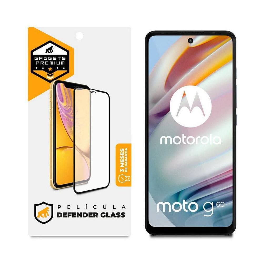 Película Defender Glass Para Motorola Moto G60 Preta Gshield