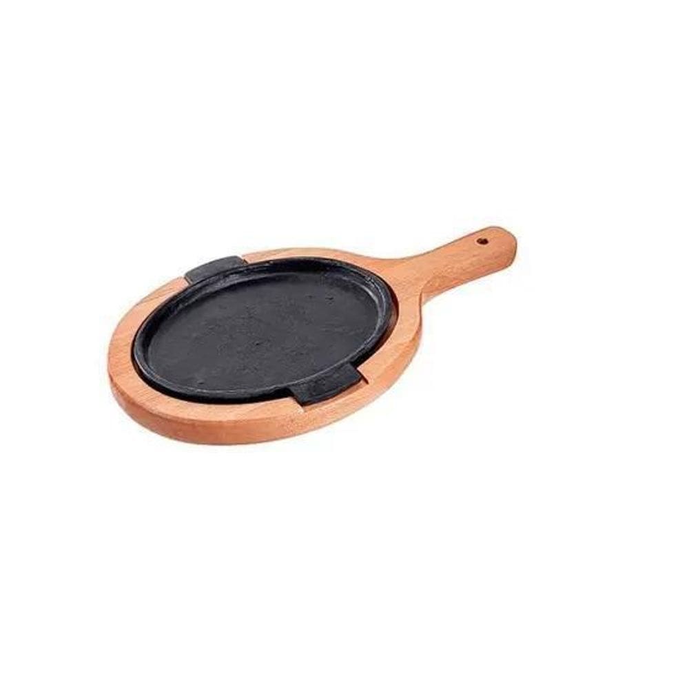 Tábua Oval Com Chapa Para Churrasco E Petiscos Ms Madeiras