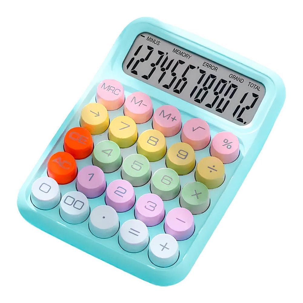 Calculadora De Mesa Simples Kawaii Candy 12 Dígitos - Azul