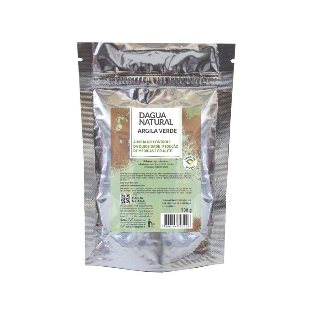 Argila Verde Reduz Medidas E Celulites 100G D Agua Natural