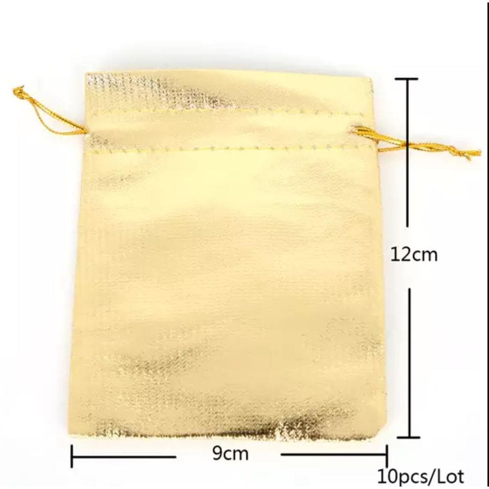 Kit 20 Saco Embalagem Dourado Anel Brinco 9X12 U1718