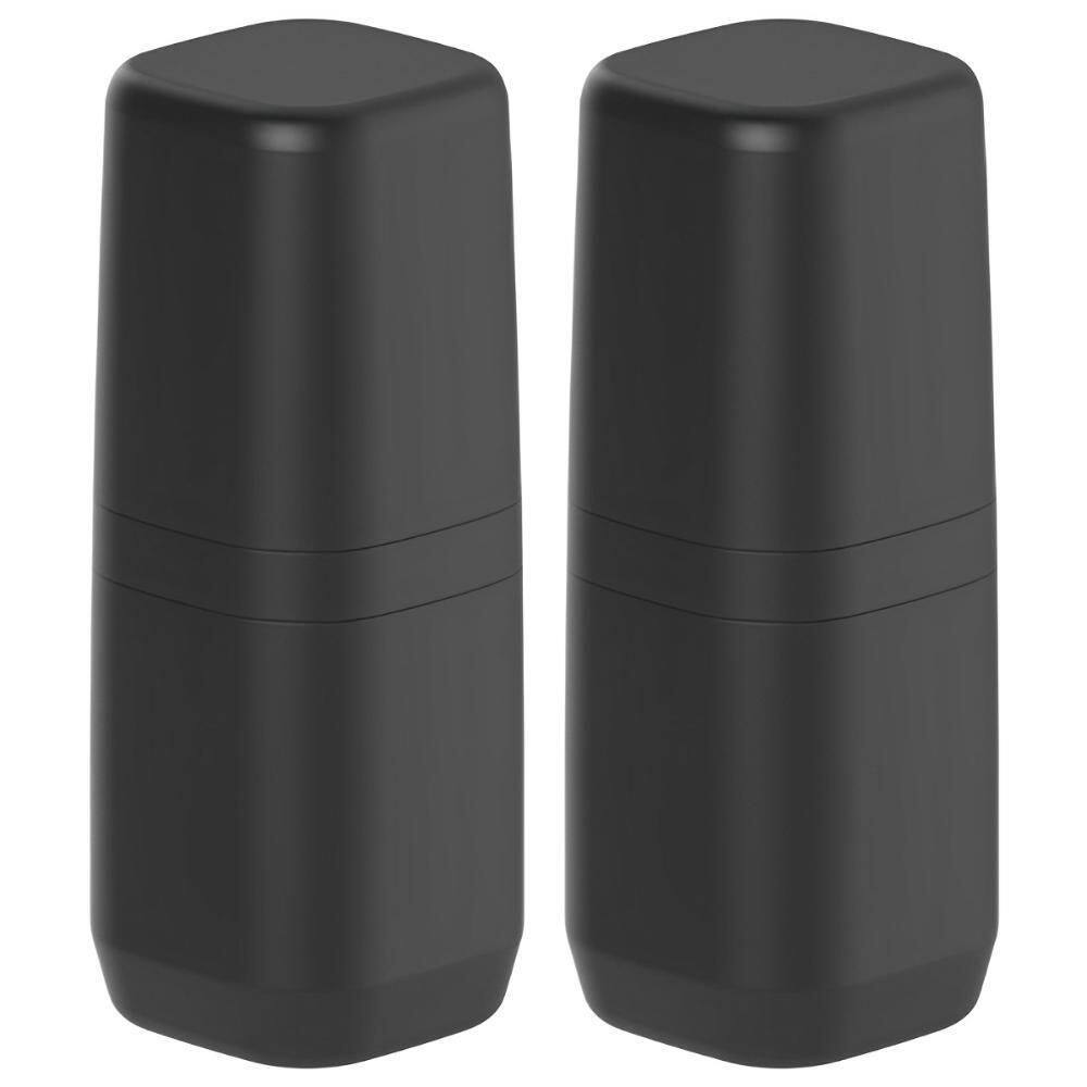 2X Porta Escova De Dente Banheiro Viagem Ou Aura Preto