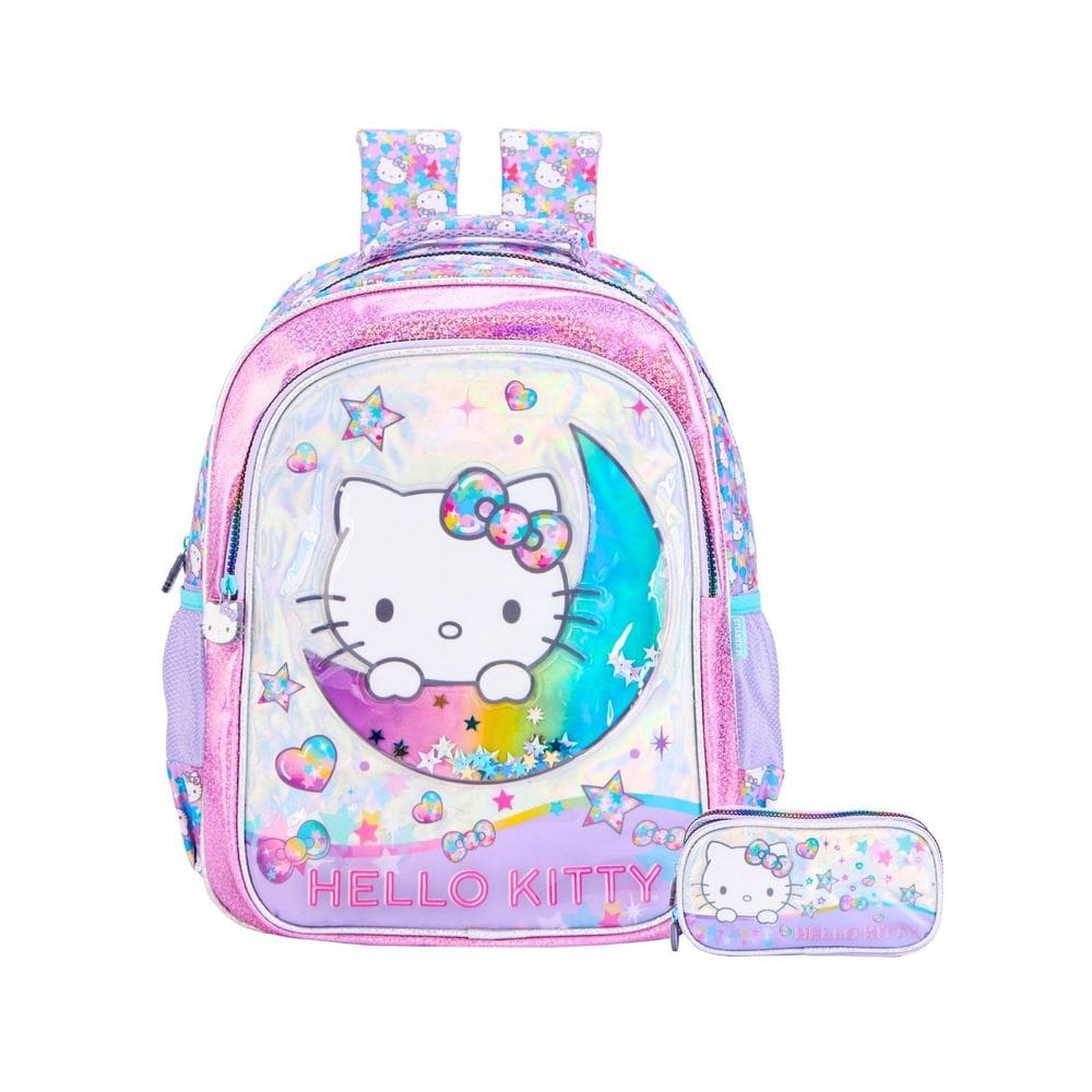Kit Hello Kitty Mochila De Costas + Estojo Triplo Luxo