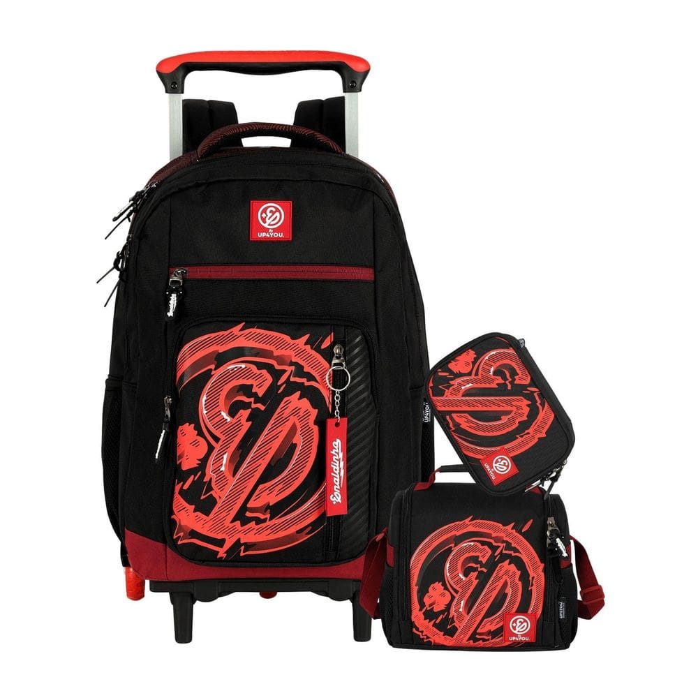 Kit Enaldinho Mochila 2Em1 Rodas + Lancheira + Estojo Box