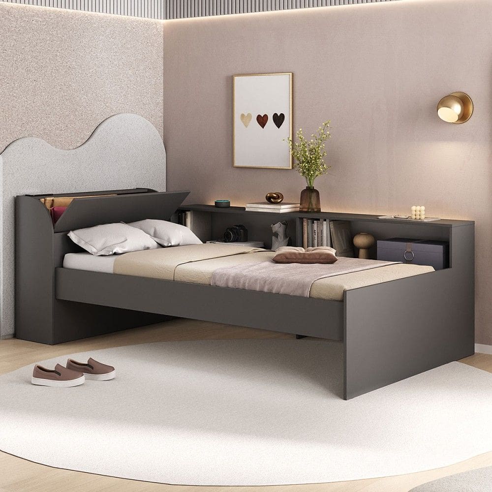 Cama Infantil Bellagio 1 Porta Grafite - Pnr Móveis