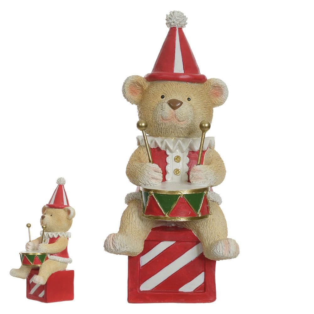 Urso Músico com Tambor 20cm