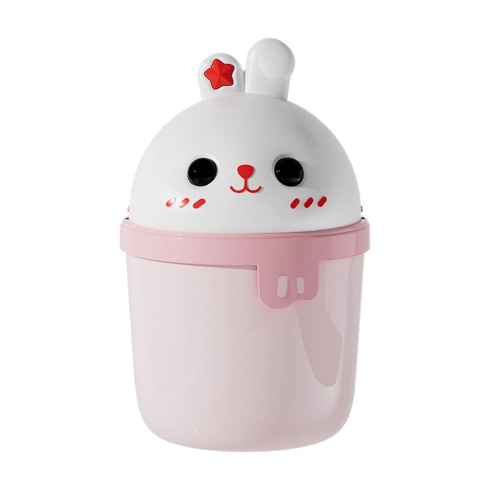 Lata de lixo Cute Rabbit Desktop com tampa de plástico 190g