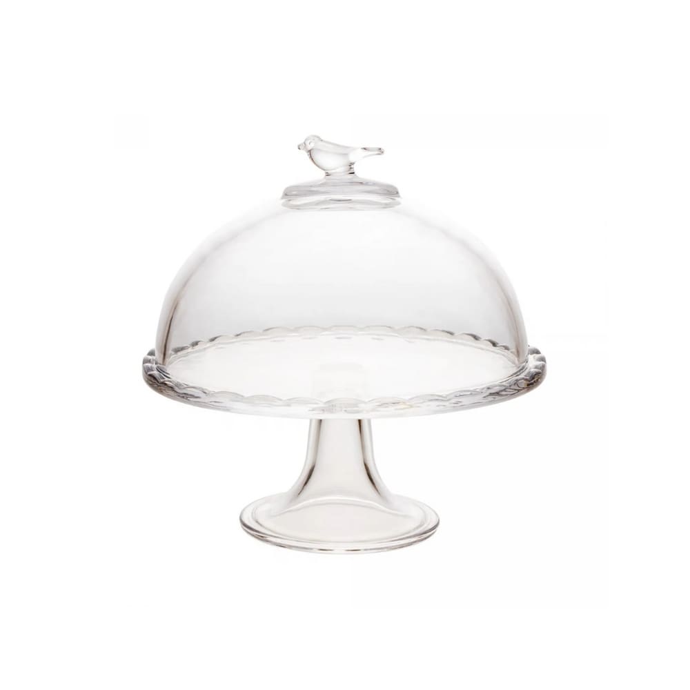 Prato Com Pé E Cúpula Em Cristal Bird 19x19cm Wolff