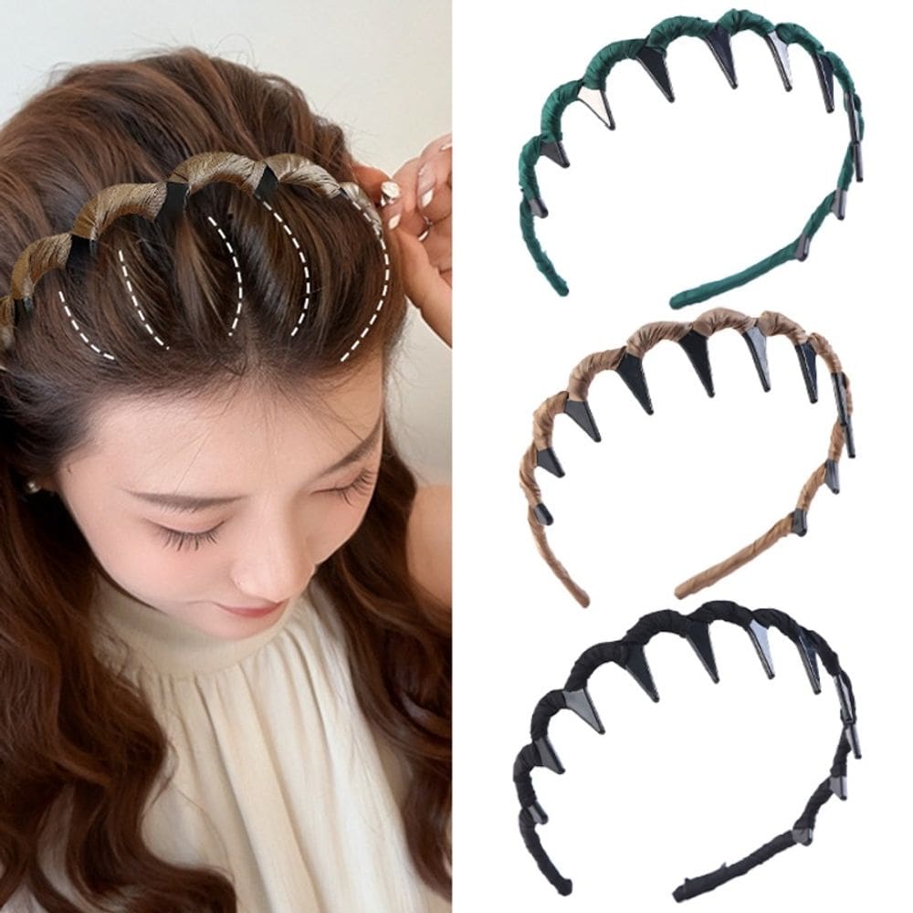 Pacote com 4 faixas de tecido Wave com dentes antiderrapantes, 3 unidades — mistas