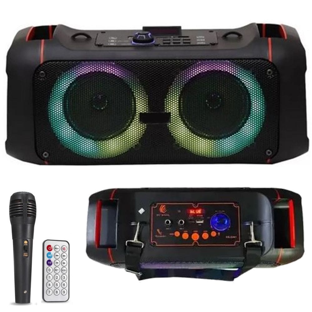 Caixa De Som Portátil Sem Fio Emparelhamento Bluetooth Auto Falante Stereo 16W Suporte TF  USB FM TWS Graves Potentes  Recarregável Bivolt