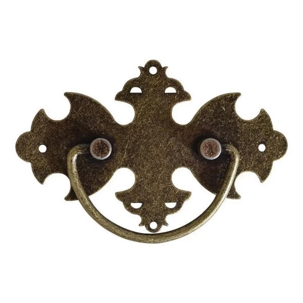 Puxador Colonial Alça De Bau Móveis - Alça Caixão Ouro Velho