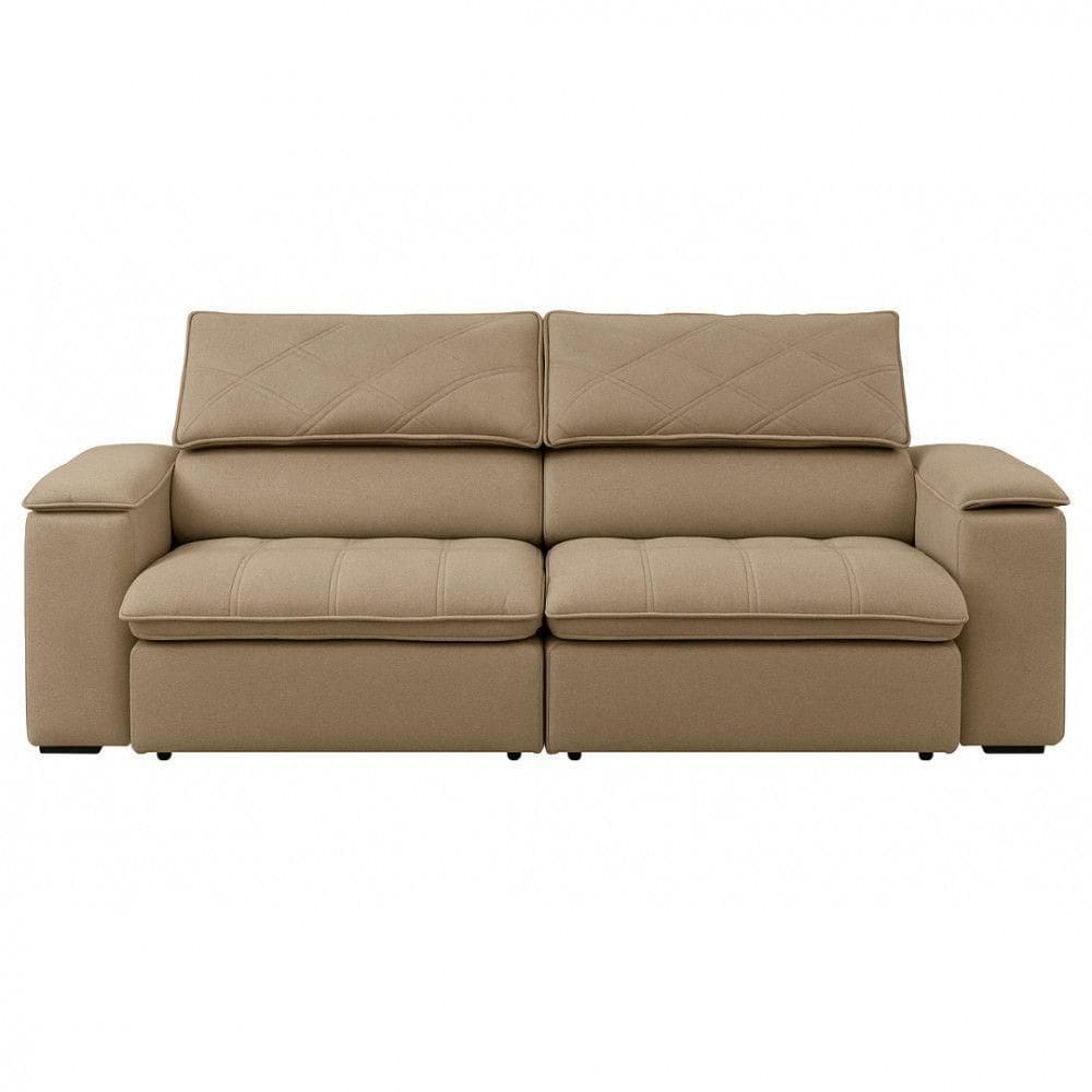 Sofá Konrad Retrátil Reclinável Mônaco 2,10 Metros Bouclê Marrom