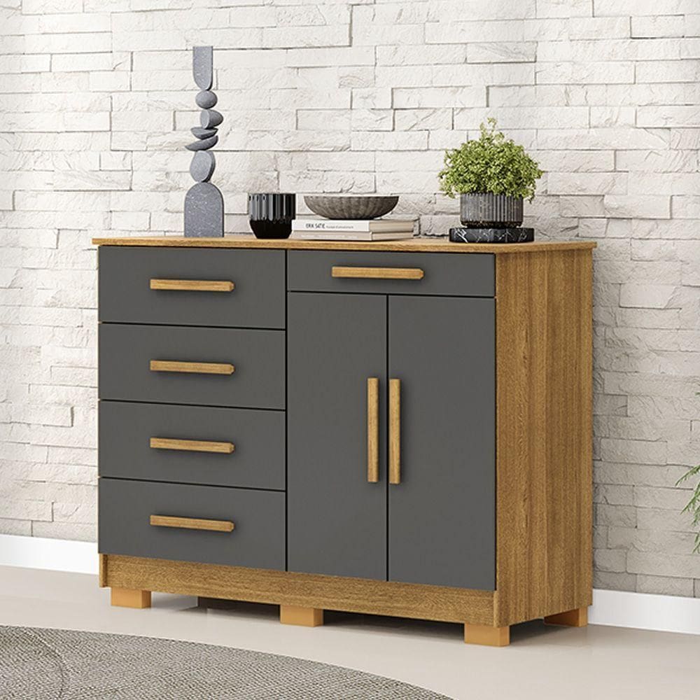 Cômoda Quarto 122cm Com 2 Portas Sapateira Vitória Nature/alasca V01 - D`rossi