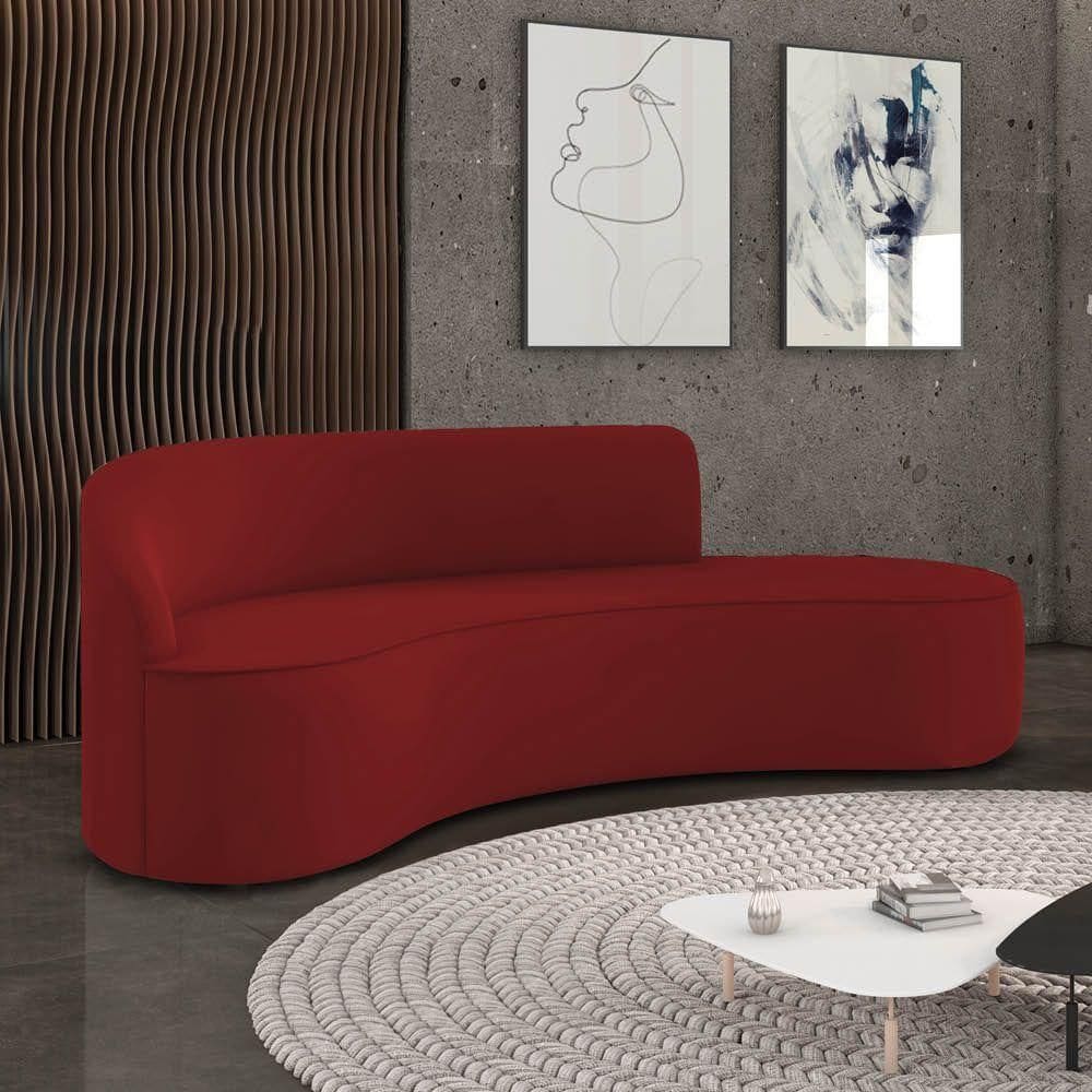 Sofá 4 Lugares Orgânico 220 Cm Morgan Veludo Marsala