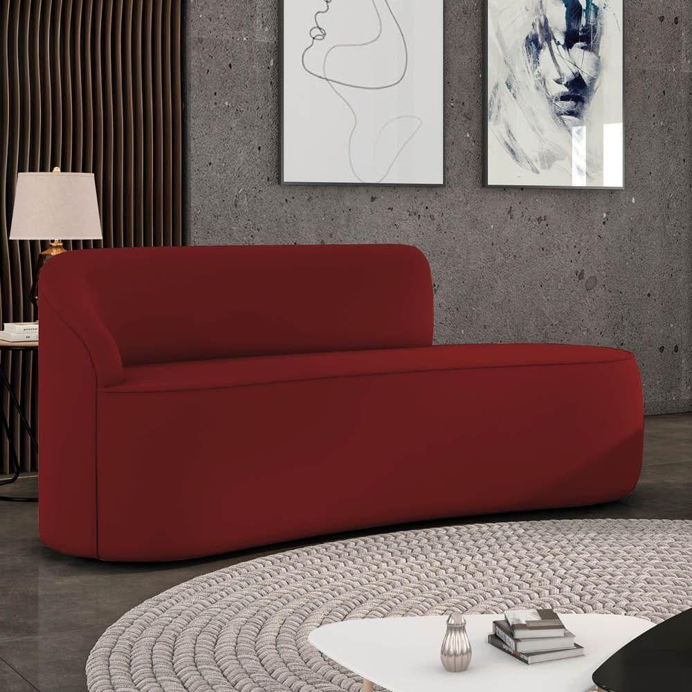 Sofá 3 Lugares Orgânico 180 Cm Morgan Veludo Marsala