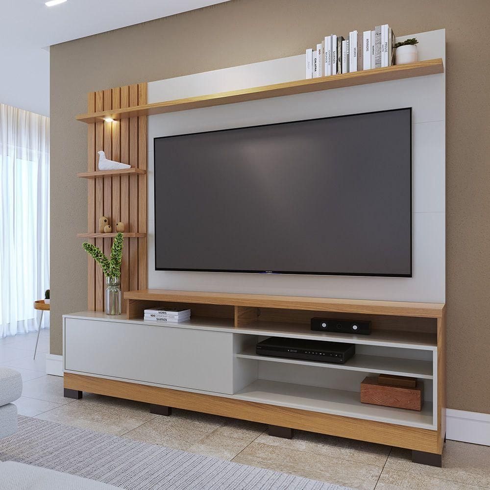 Home Maceio Com Pés 1 Porta Basculante - Ssx Multicoisas Cor Freijó/off White