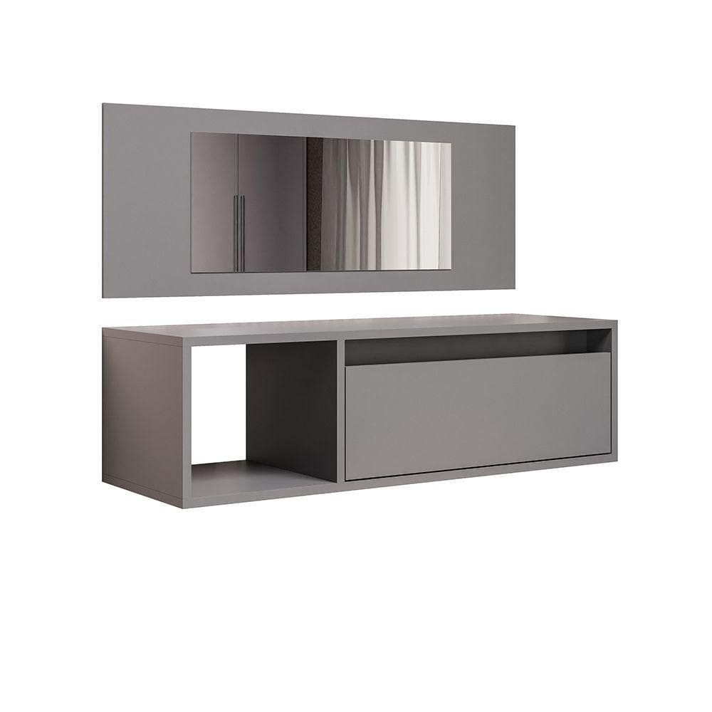 Penteadeira Camarin 1 Prateleira Com Gaveta Eva - Ssx Multicoisas Grafite