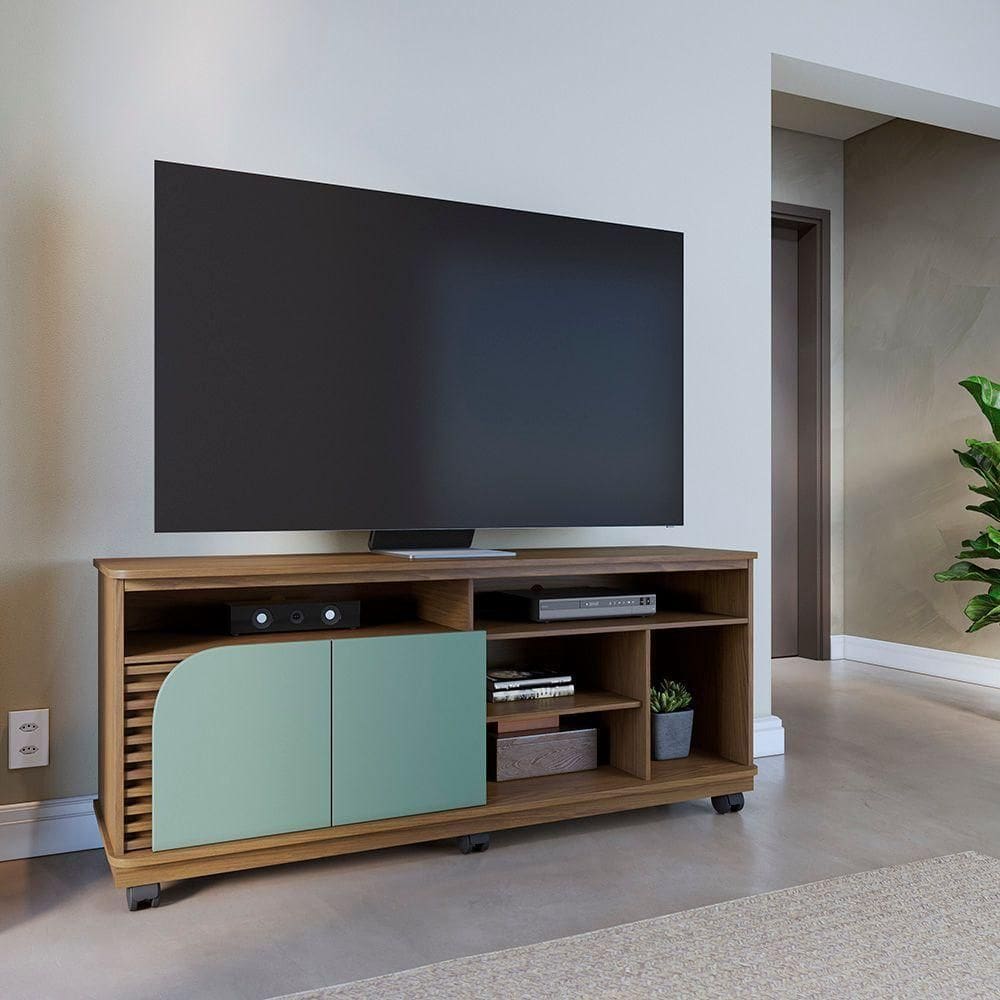 Bancada Jurere 150cm 2 Portas De Giro - Ssx Multicoisas Cor Amendoa/hortelã