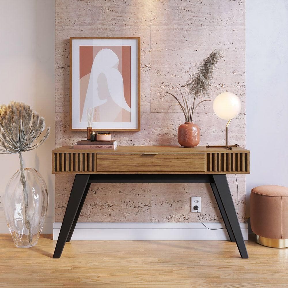 Aparador Riviera 136cm 1 Gaveta Telescópica - Ssx Multicoisas Cor Noce Milano