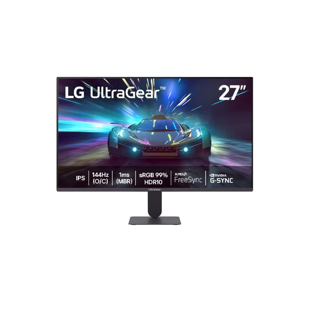 Monitor LG UltraGear™ 27G411A-B, 144Hz (O/C), Tela IPS FHD 27”, 1ms (MBR), NVIDIA G-SYNC, AMD FreeSync, HDR10, sRGB 99%