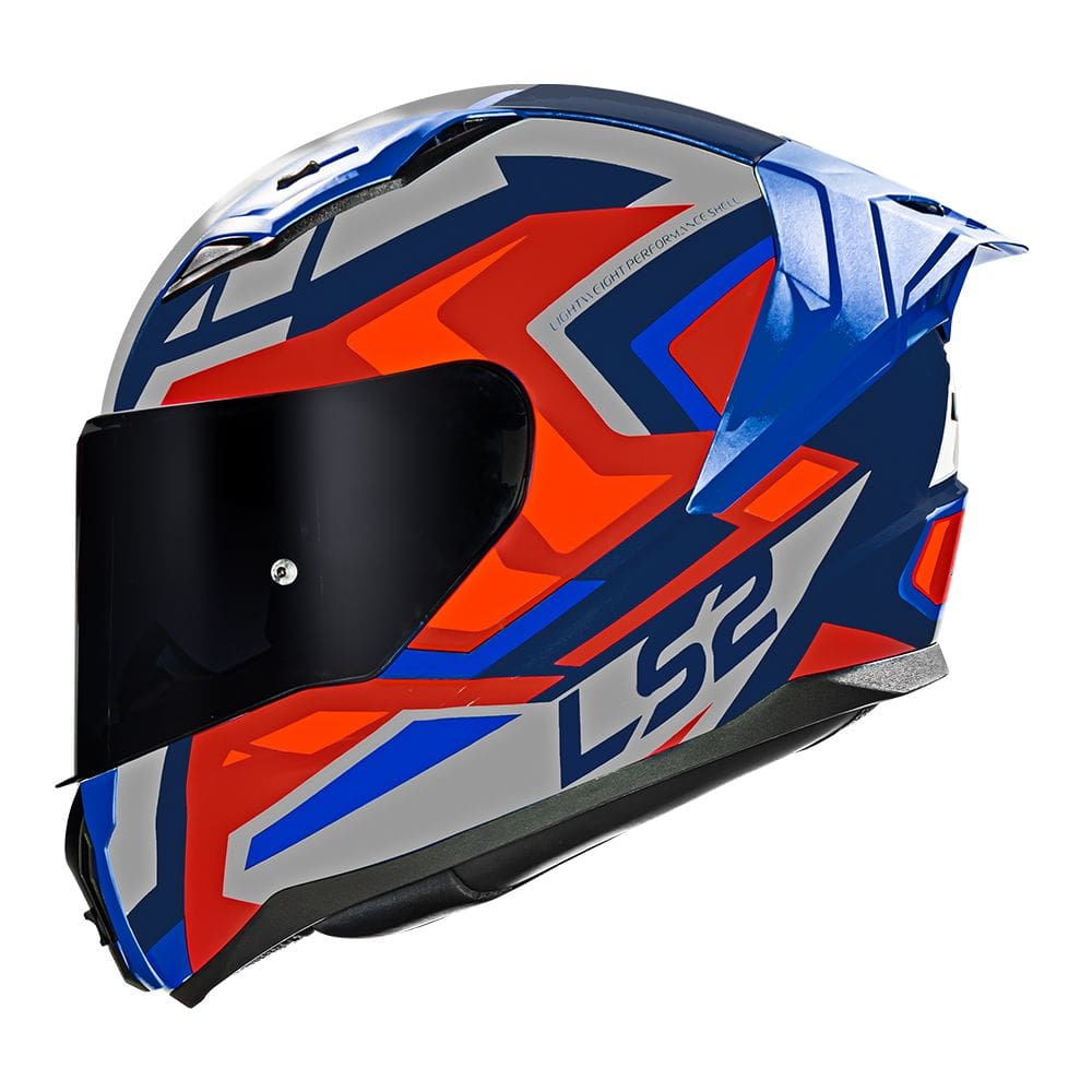 Capacete LS2 FF810 Vigo Spinn Cinza Vermelho e Azul