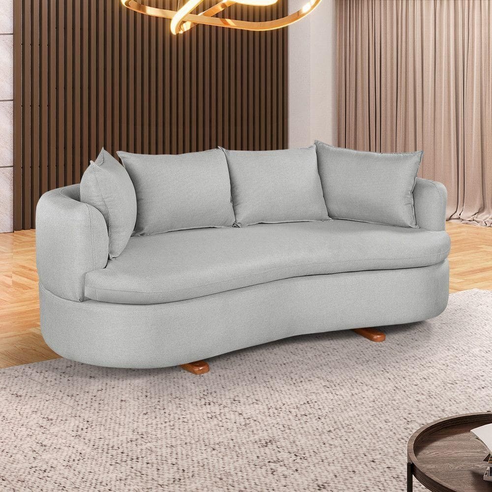 Sofa 4 Lugares Veludo M-204 2m Living Estofados Martins Veludo Cinza