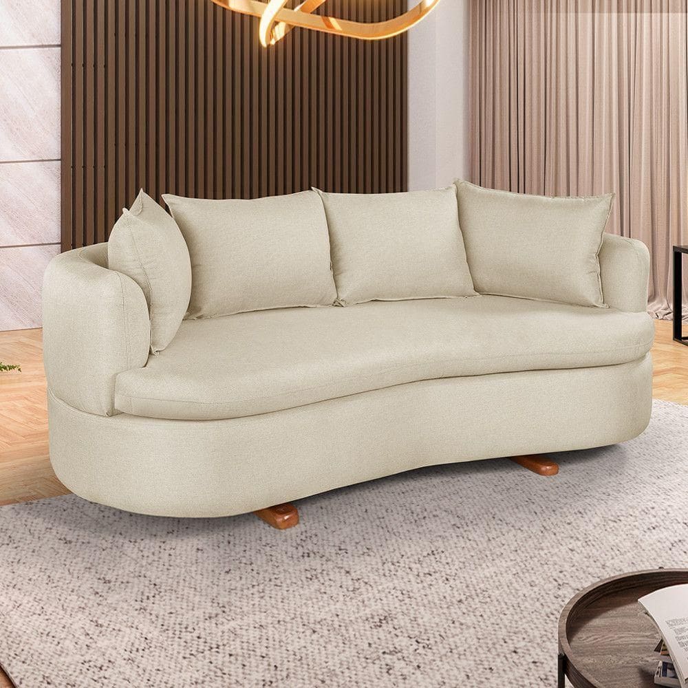 Sofa 4 Lugares Linho M-204 2m Living Estofados Martins Linho Creme