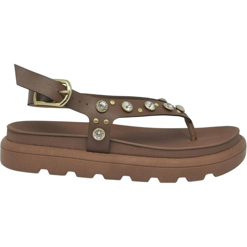 Sandália Dedo Feminina Papete Casual Dia a Dia Passeio Festa Verão com Pedrarias Conforto Vizzano 6510.125