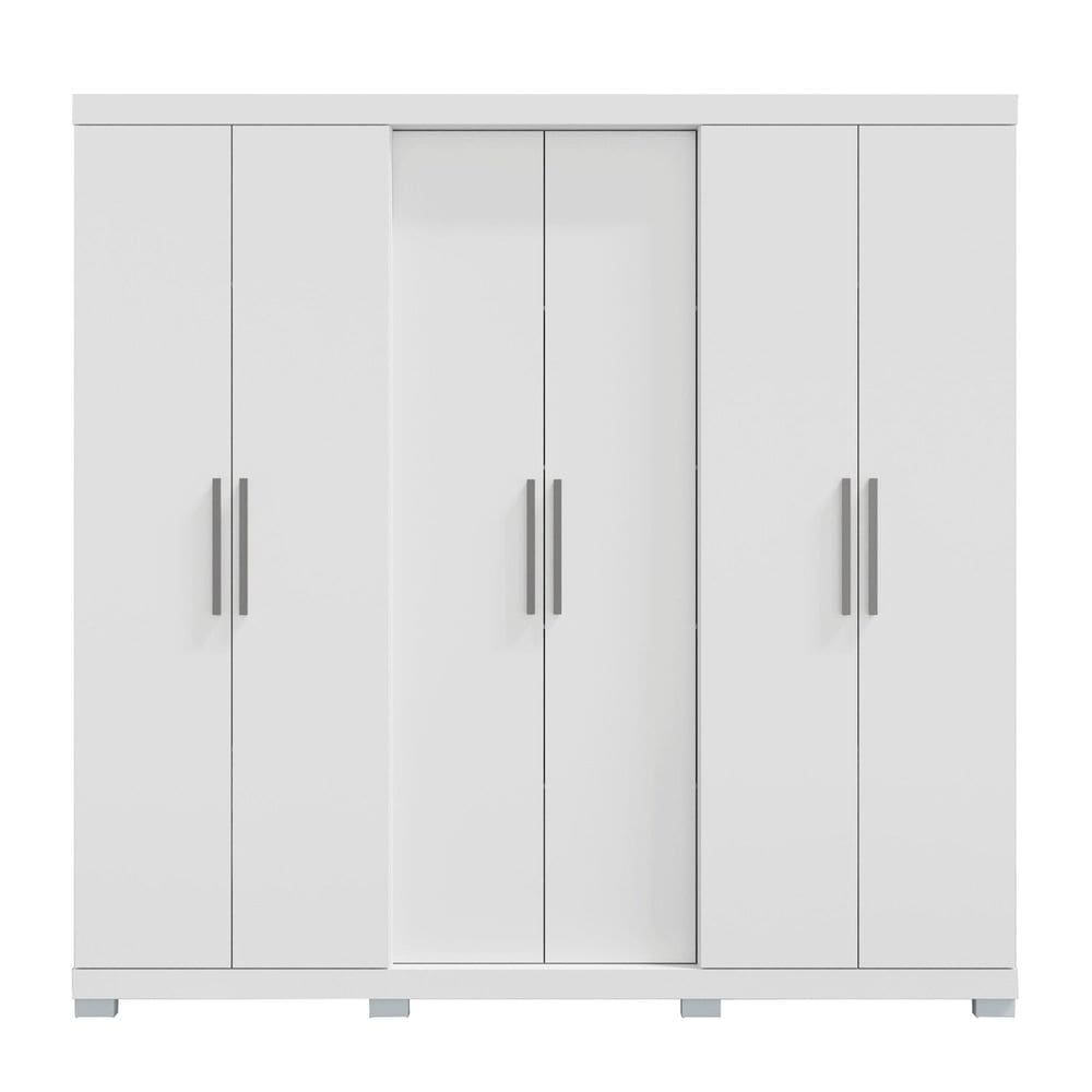 Guarda-roupa 6 Portas 4 Gavetas sem Espelho Valley Branco